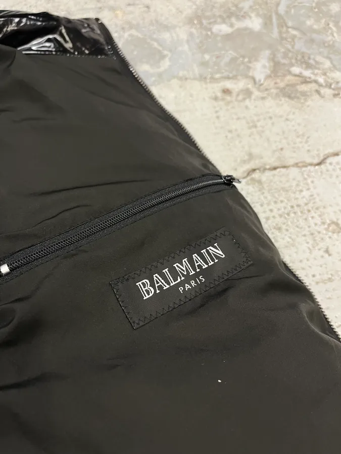 Balmain Black Red & White Mulicolor Puffer Jacket - Image 12