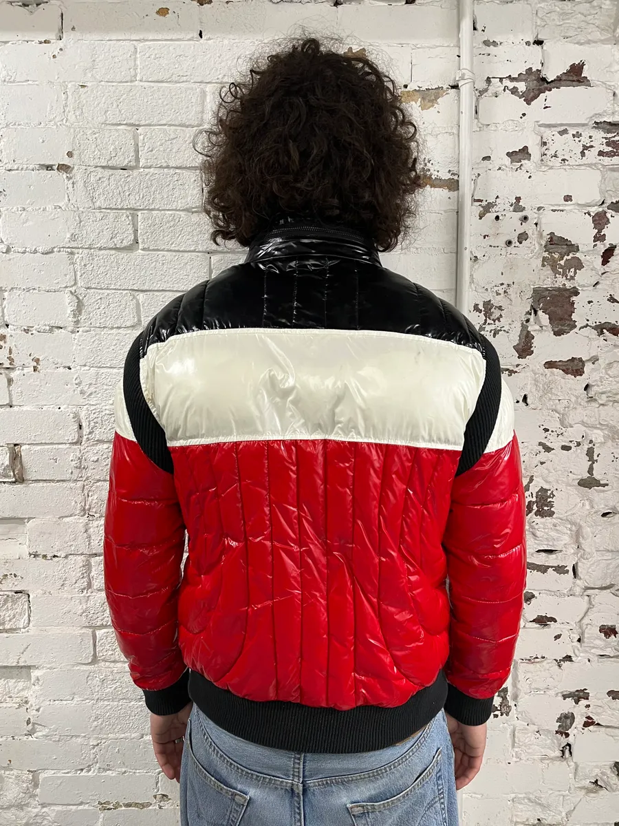 Balmain Black Red & White Mulicolor Puffer Jacket - Image 3