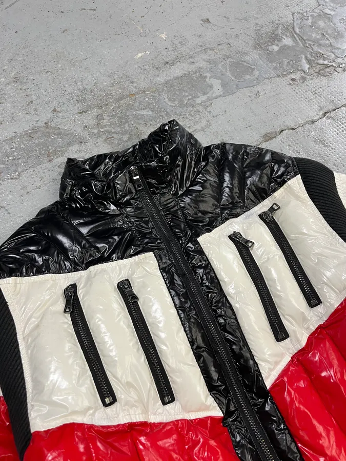 Balmain Black Red & White Mulicolor Puffer Jacket - Image 6