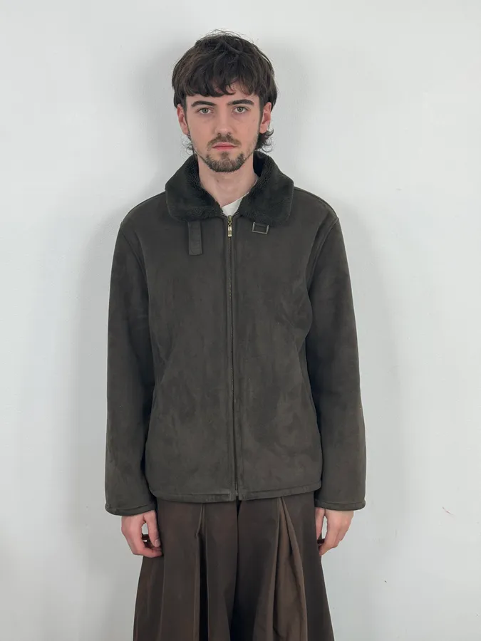 Balmain Brown Classy Suede Zip-up Jacket - Image 2