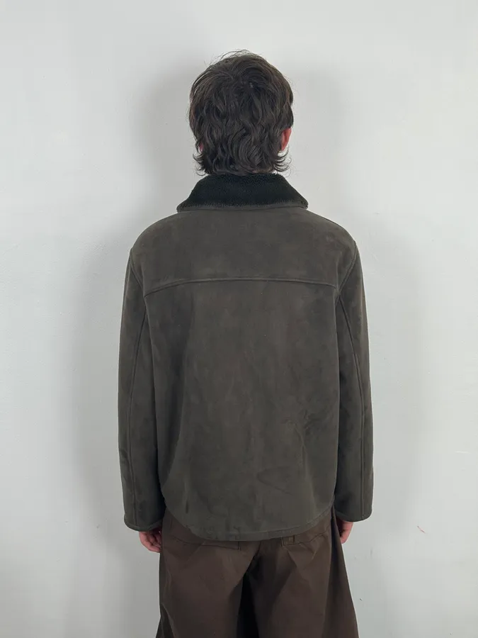 Balmain Brown Classy Suede Zip-up Jacket - Image 3