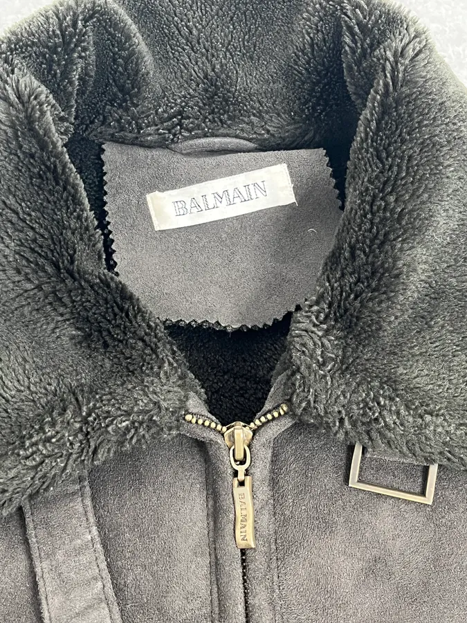 Balmain Brown Classy Suede Zip-up Jacket - Image 9