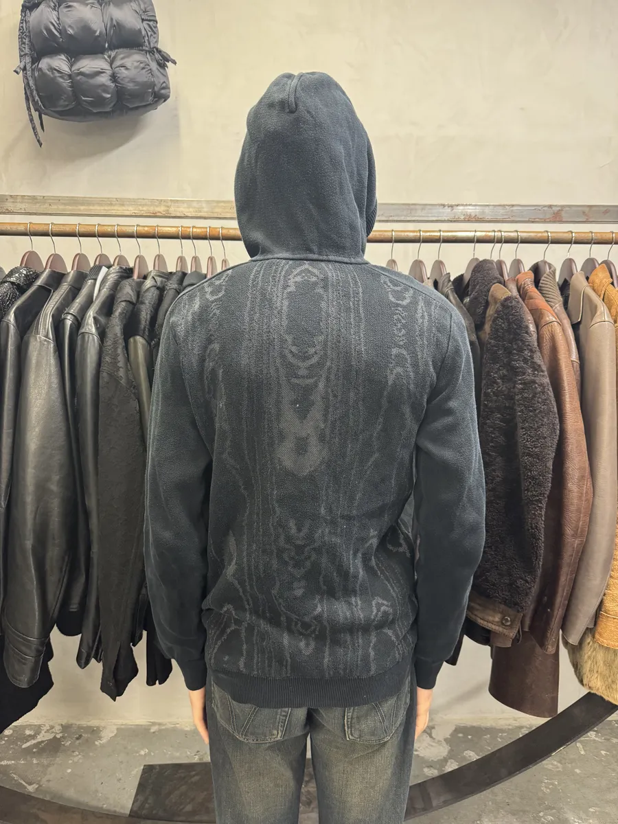 Balmain Dark Marble Effect Light Zip-up Sweater - Image 5