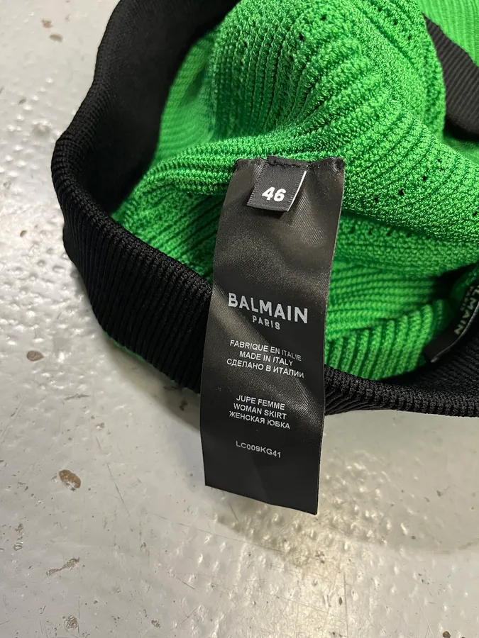 Balmain Green Buttoned Skirt - Image 10