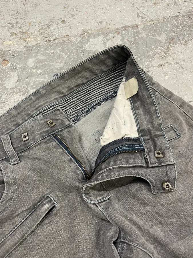 Balmain Grey Biker Denim Slim Jeans - Image 10