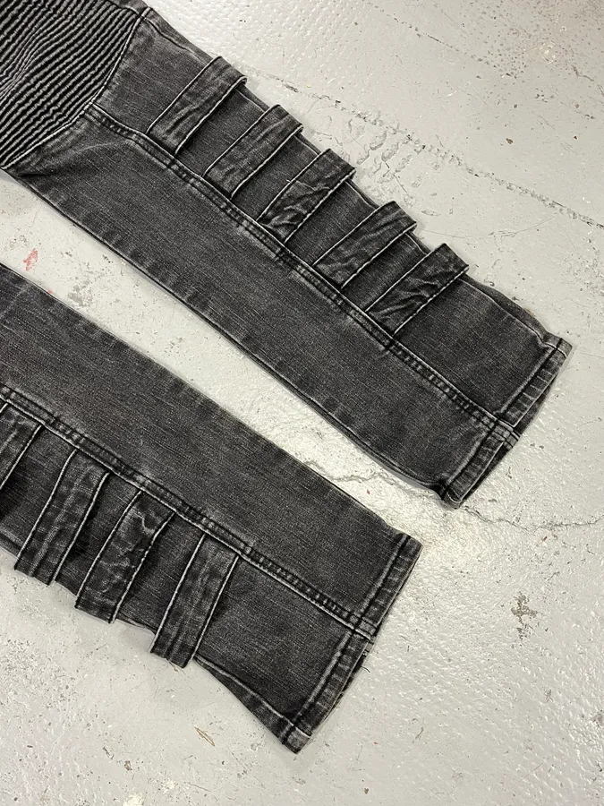 Balmain Grey Contemporary Biker Denim Jeans - Image 7