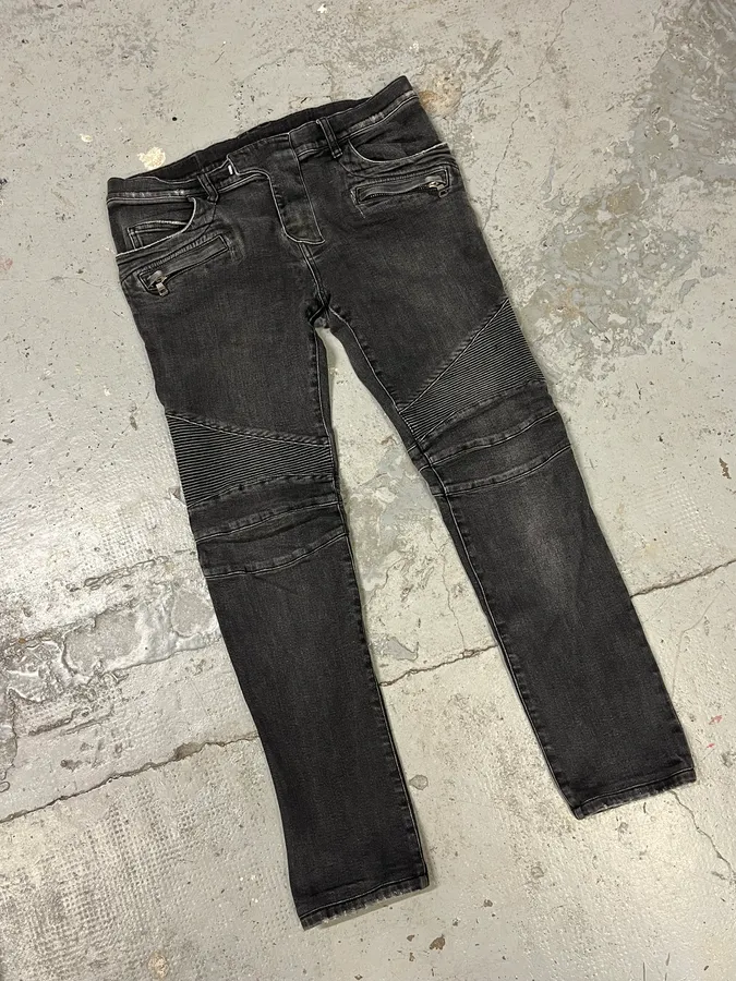 Balmain Grey Denim Jeans - Image 2