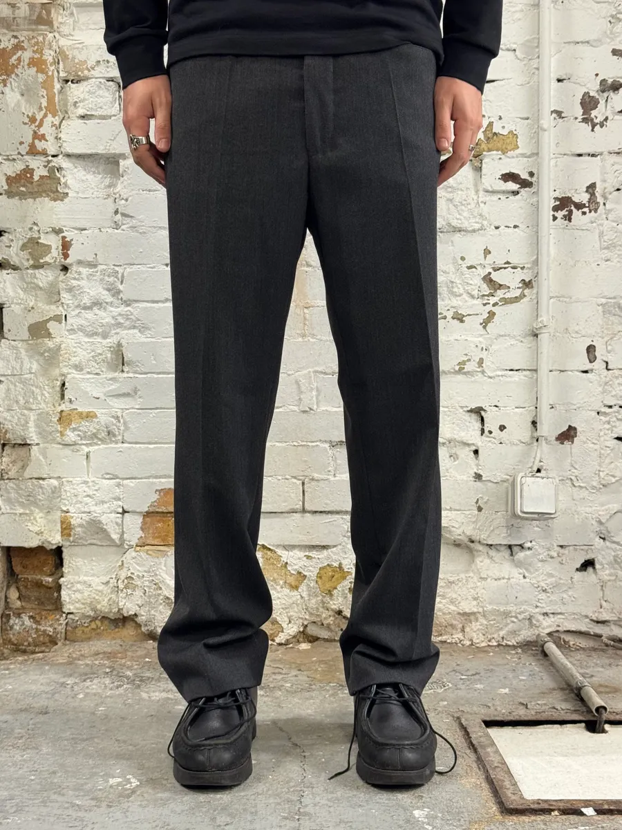 Balmain Grey Wool Classy Tailored Pants