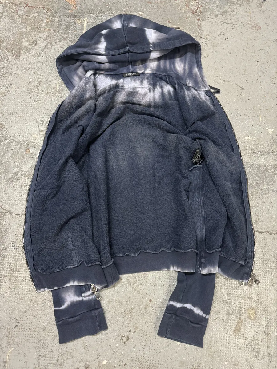 Balmain Navy Faded Dyed Effect Sweatshirt - Image 7