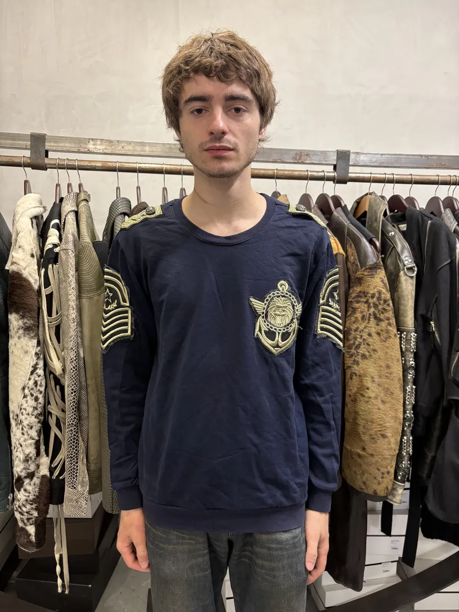 Balmain Navy Naval Captain Sweater - Image 3