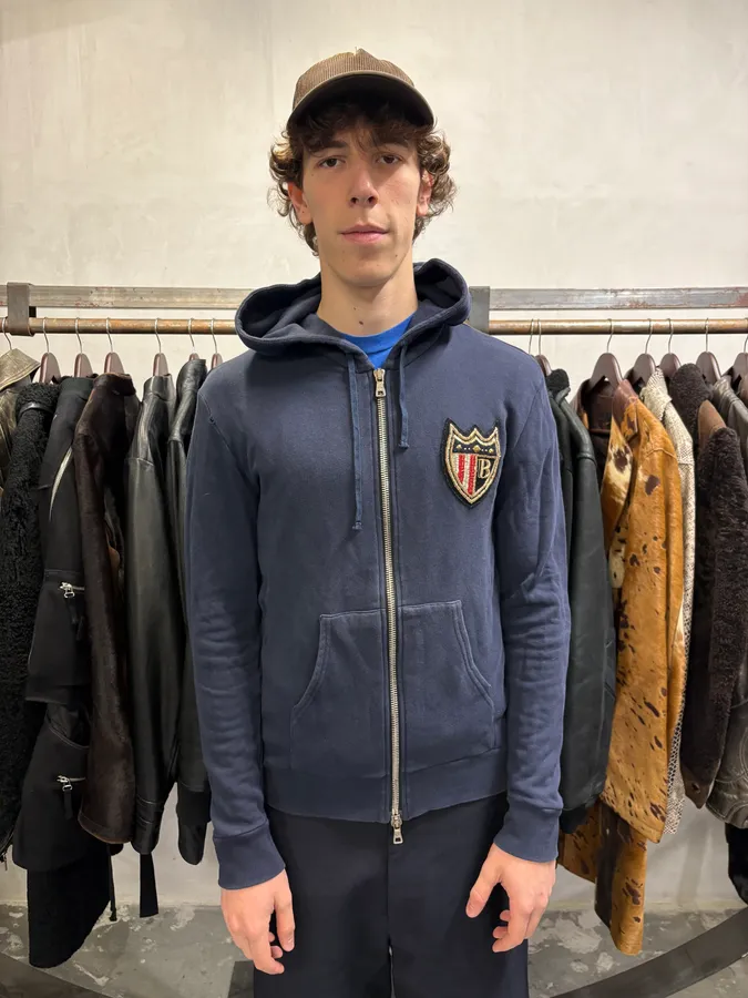 Balmain Navy Signature Icon Zip-up Sweatshirt - Image 2