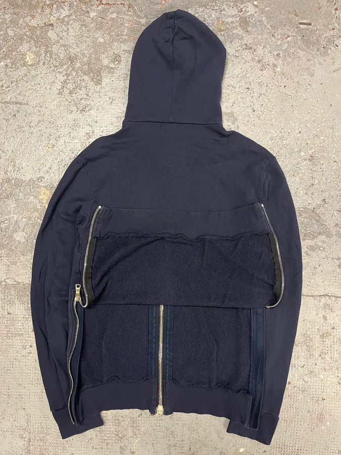 Balmain Navy Signature Icon Zip-up Sweatshirt - Image 7