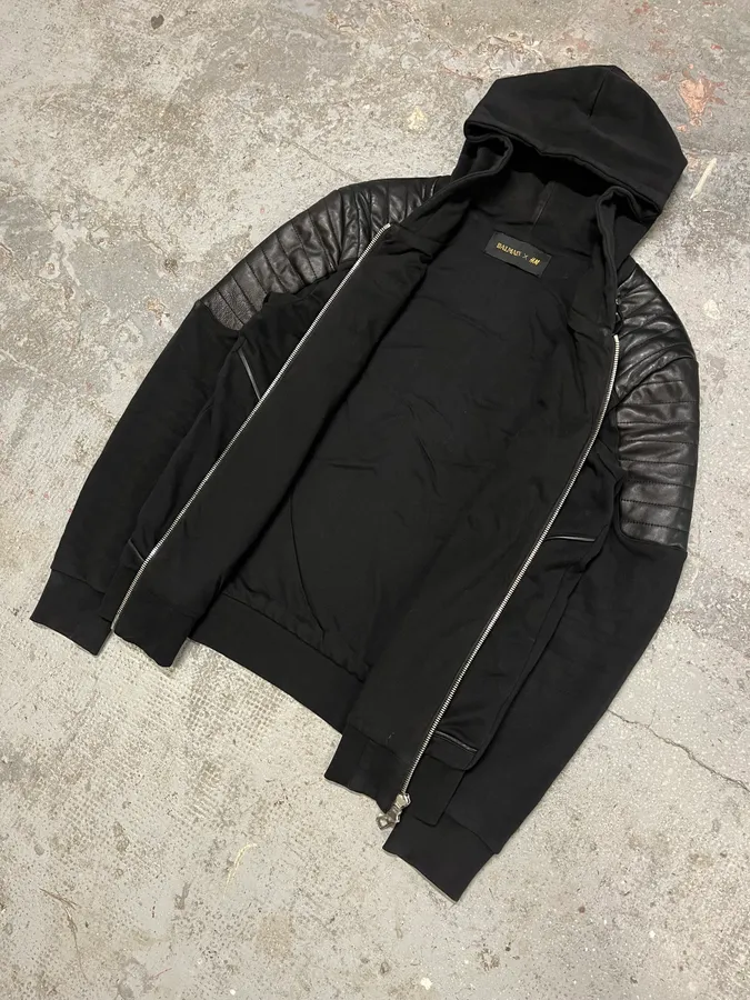 Balmain x H&M Black Padded Zip-Up Sweater - Image 5