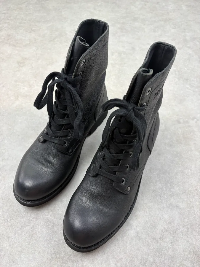 Bikkembergs Black Leather Combat Boots - Image 3