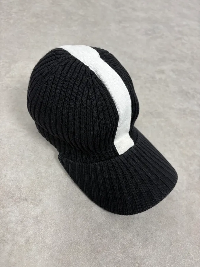 Bikkembergs Black Wool Ribbed Baseball Cap - Image 3