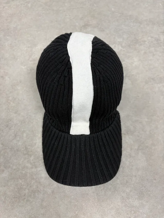 Bikkembergs Black Wool Ribbed Baseball Cap - Image 4