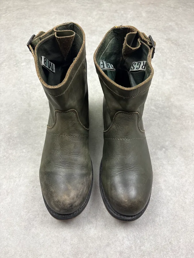 Bikkembergs Dark Green Leather Ankle Boots - Image 2