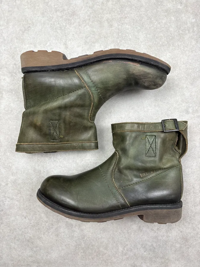 Bikkembergs Dark Green Leather Ankle Boots - Image 4