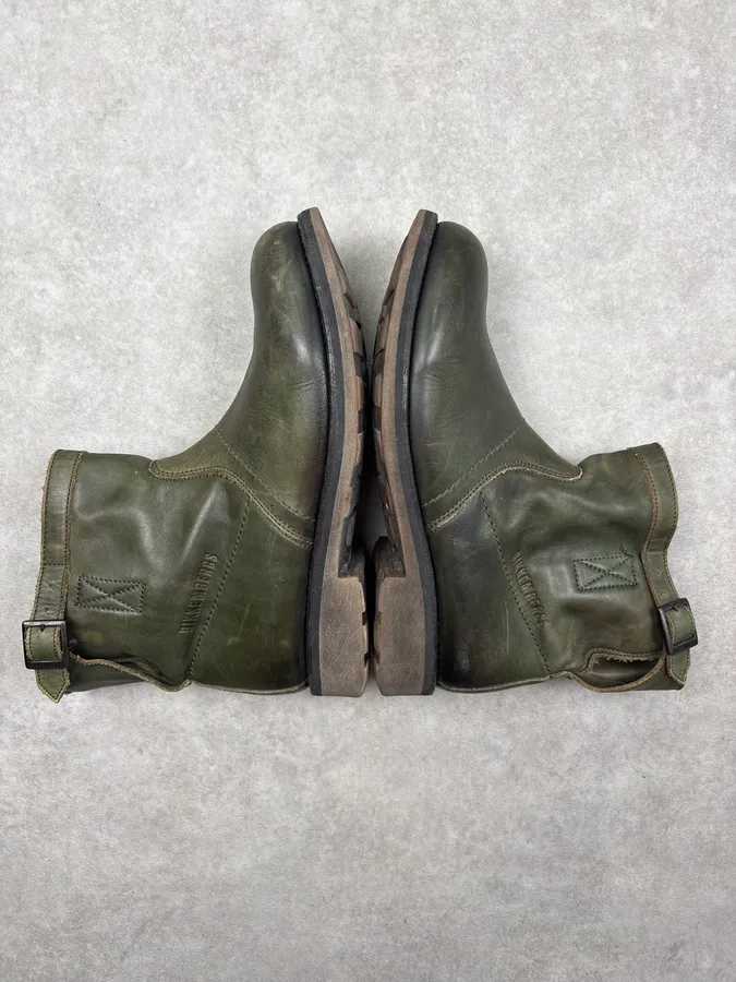 Bikkembergs Dark Green Leather Ankle Boots - Image 5