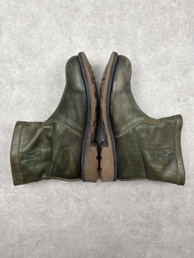 Bikkembergs Dark Green Leather Ankle Boots - Image 6
