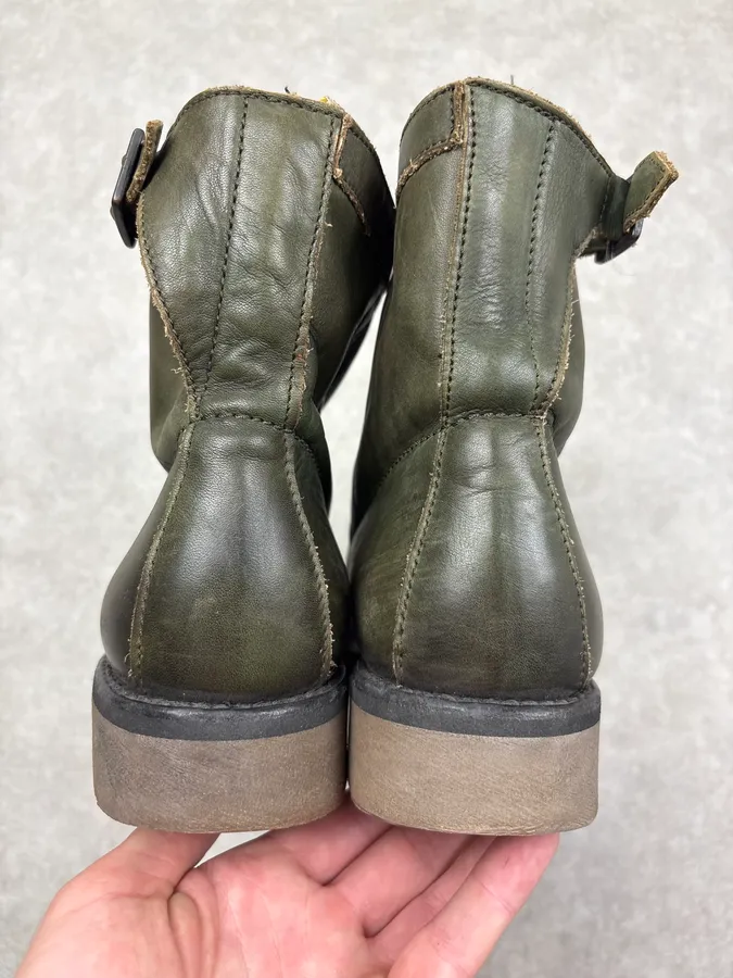Bikkembergs Dark Green Leather Ankle Boots - Image 7
