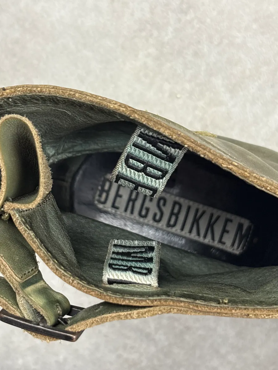 Bikkembergs Dark Green Leather Ankle Boots - Image 9