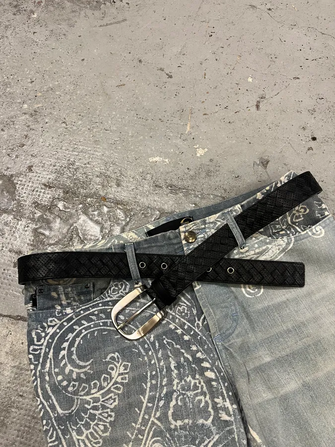Bottega Veneta Black Perfored Leather Belt - Image 2