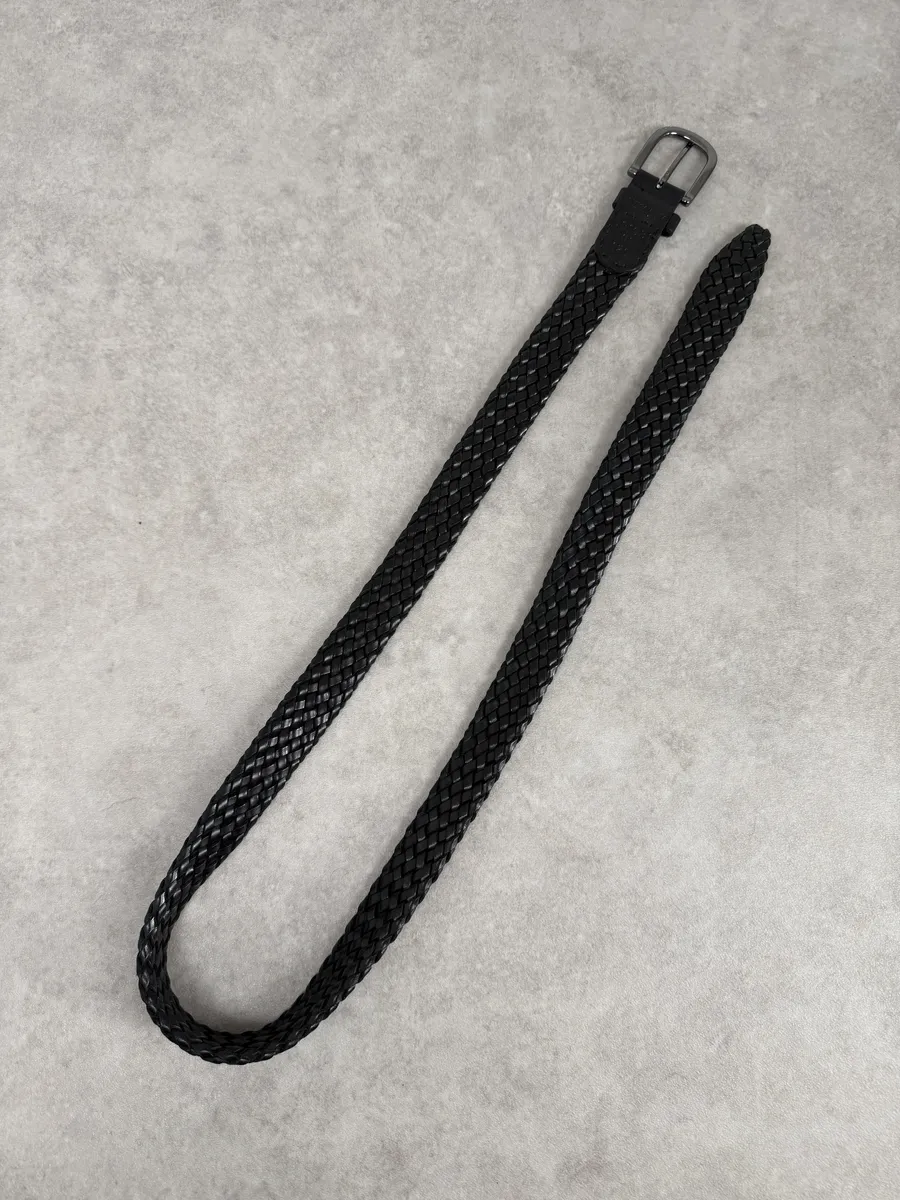 Bottega Veneta Black Woven Leather Belt - Image 5