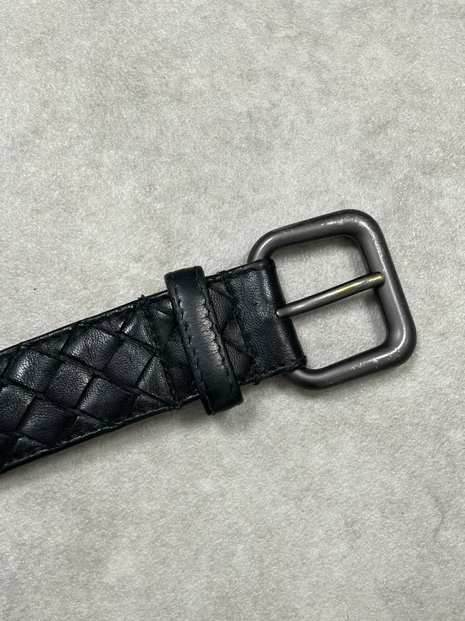 Bottega Veneta Black Woven Leather Belt - Image 6