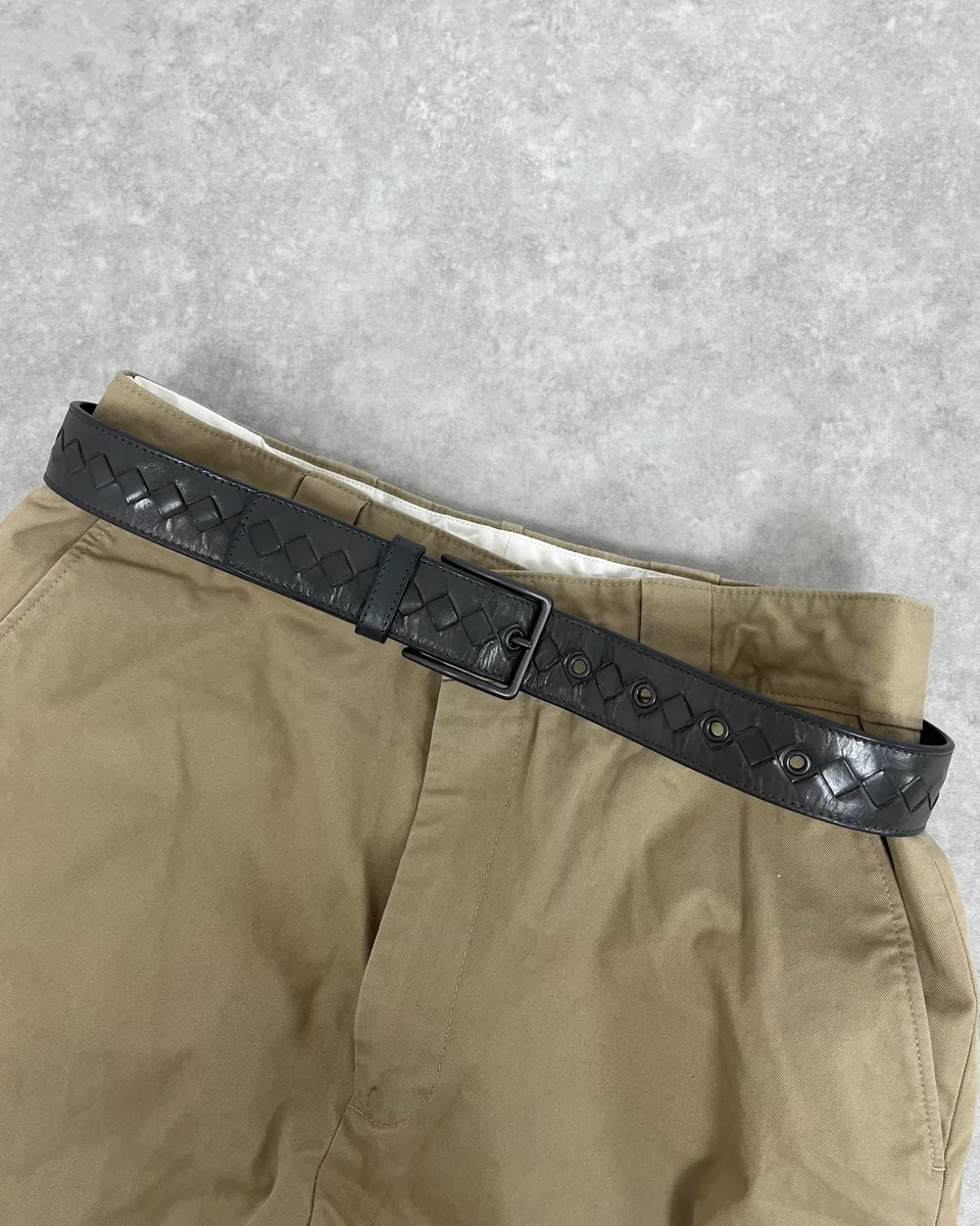 Bottega Veneta Black Woven Leather Belt