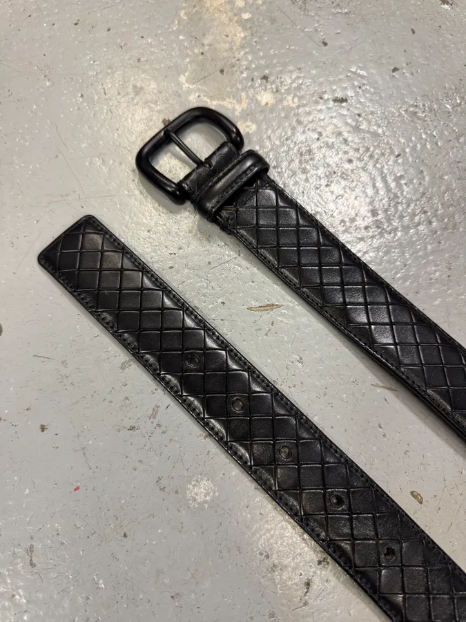 Bottega Veneta Black Woven Leather Belt - Image 5