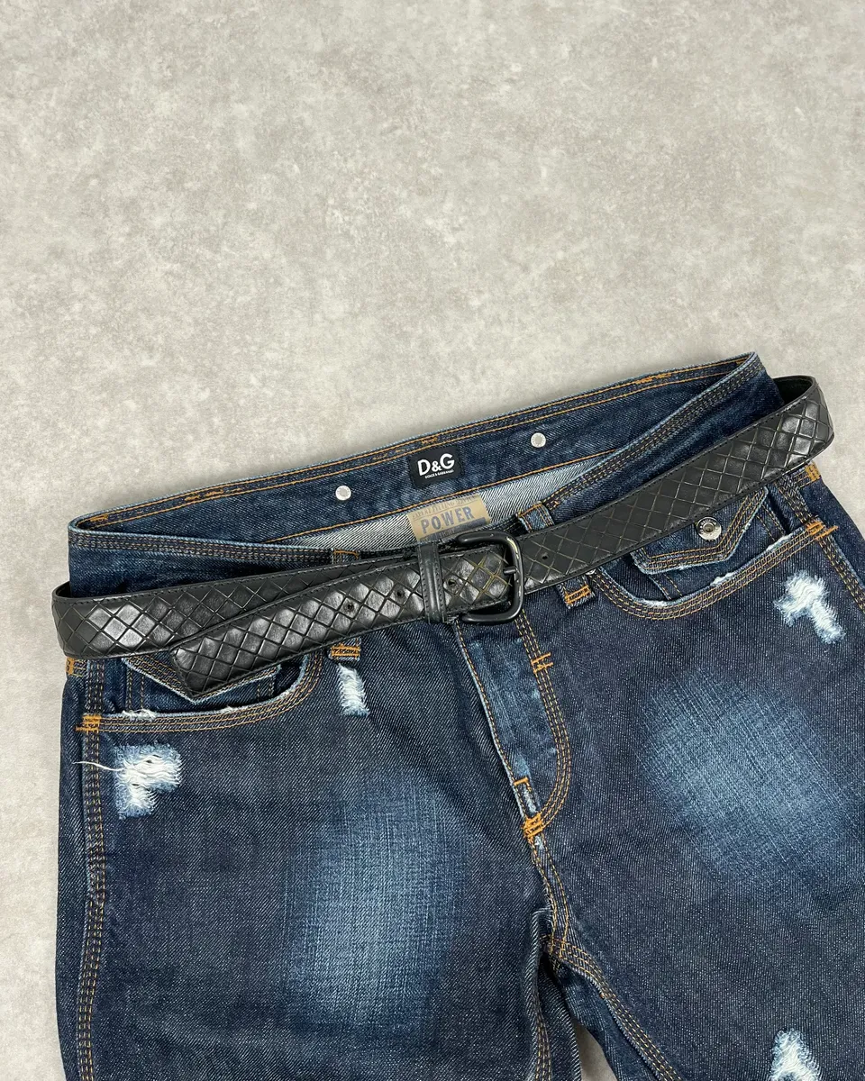 Bottega Veneta Black Woven Leather Premium Belt