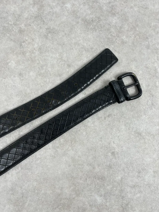 Bottega Veneta Black Woven Leather Premium Belt - Image 4