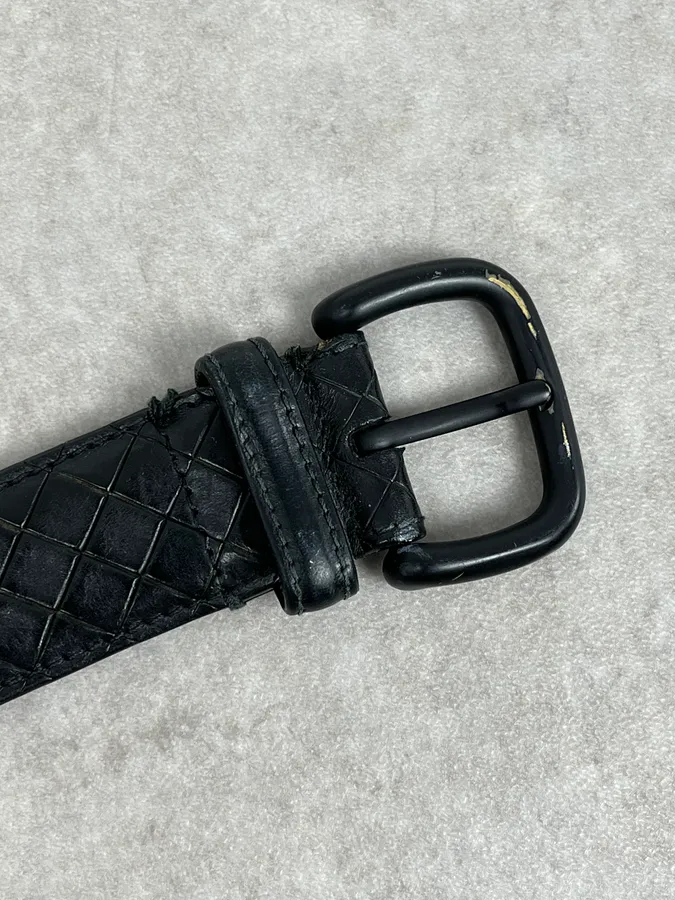 Bottega Veneta Black Woven Leather Premium Belt - Image 5