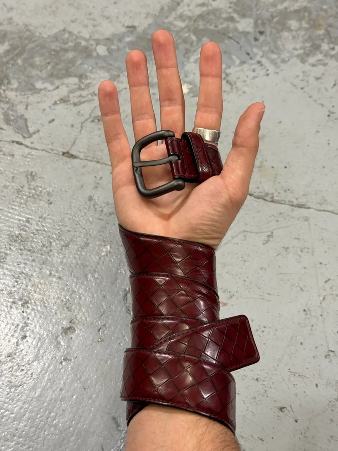 Bottega Veneta Bordeaux Leather Belt