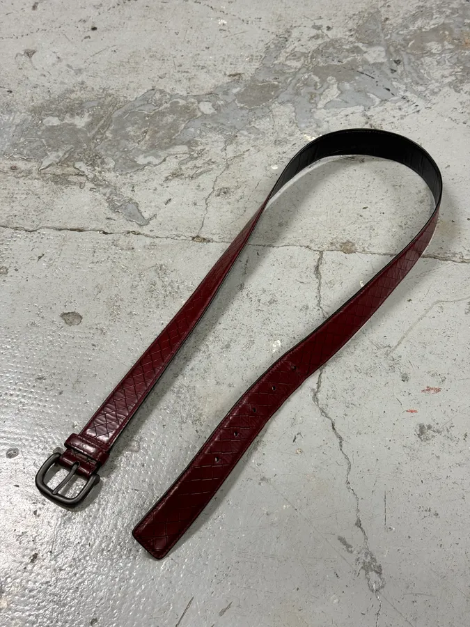 Bottega Veneta Bordeaux Leather Belt - Image 3