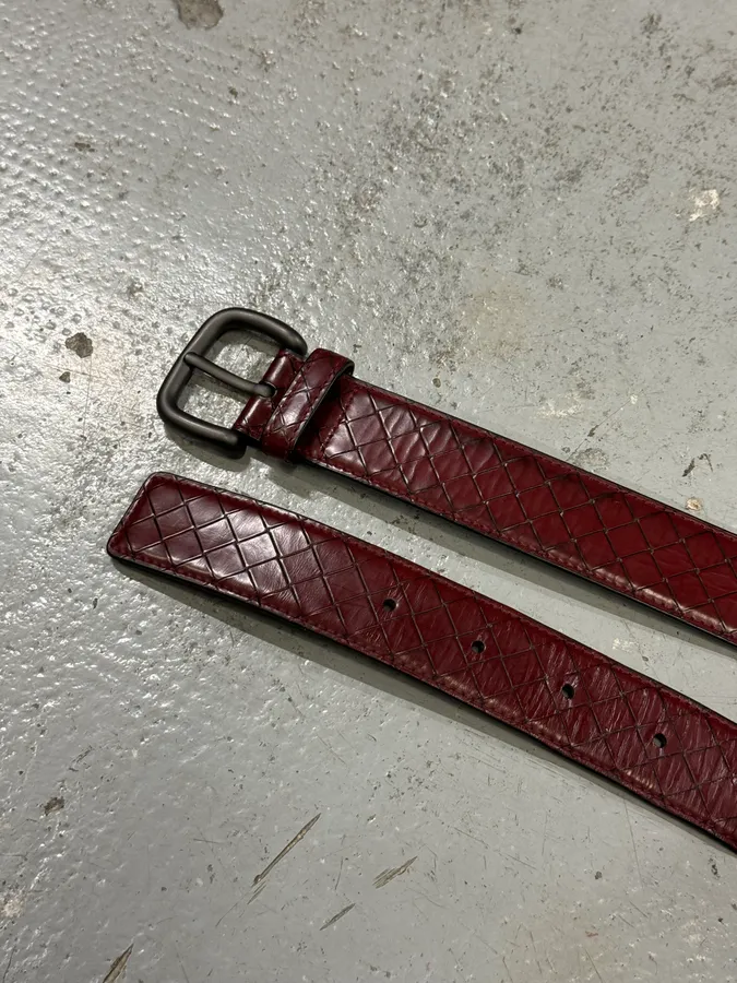 Bottega Veneta Bordeaux Leather Belt - Image 4