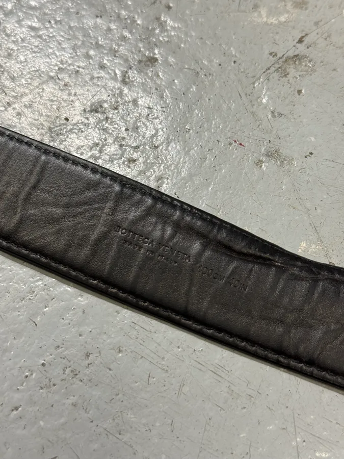 Bottega Veneta Bordeaux Leather Belt - Image 7