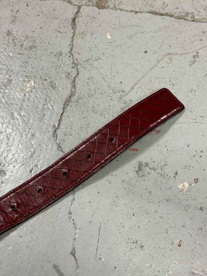 Bottega Veneta Bordeaux Leather Belt - Image 8