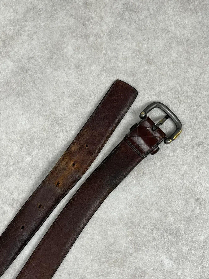 Bottega Veneta Brown Intrecciato Woven Leather Belt - Image 5