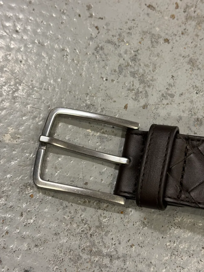 Bottega Veneta Brown Leather Intrecciato Belt - Image 3