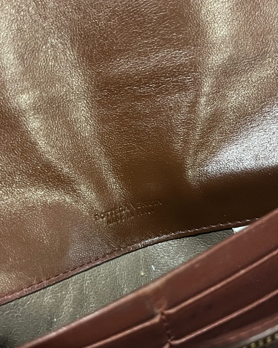 Bottega Veneta Brown Leather Intrecciato Wallet Bag - Image 9