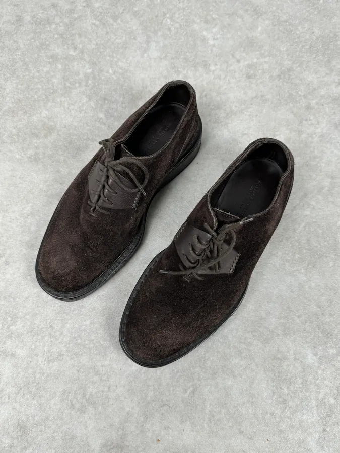 Bottega Veneta Brown Suede Derby Shoes - Image 4