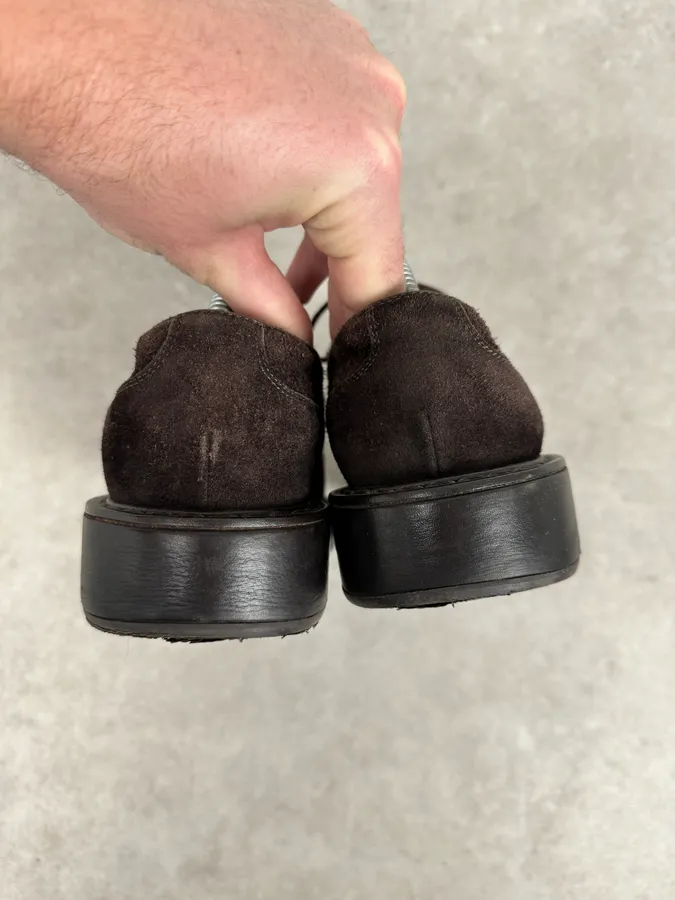 Bottega Veneta Brown Suede Derby Shoes - Image 8