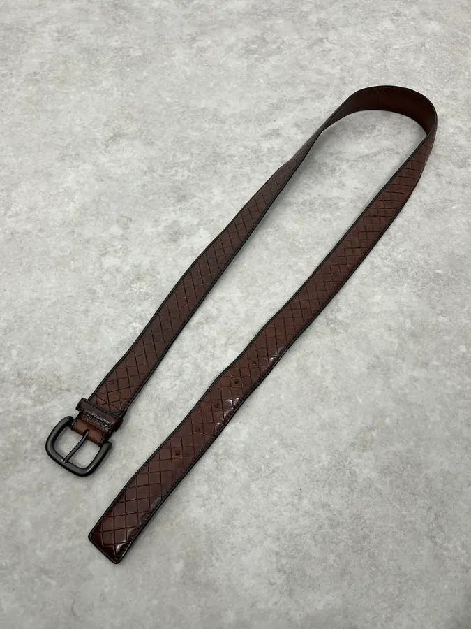 Bottega Veneta Brown Woven Leather Belt - Image 4