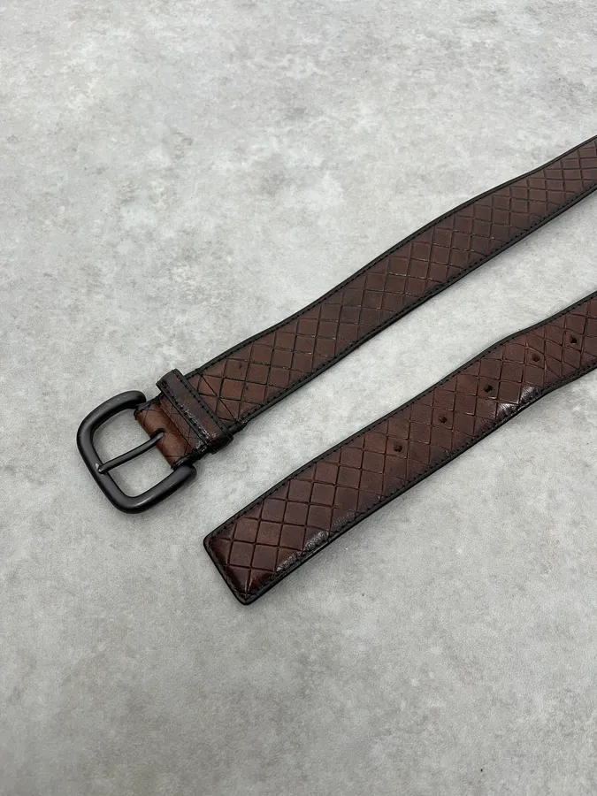Bottega Veneta Brown Woven Leather Belt - Image 5