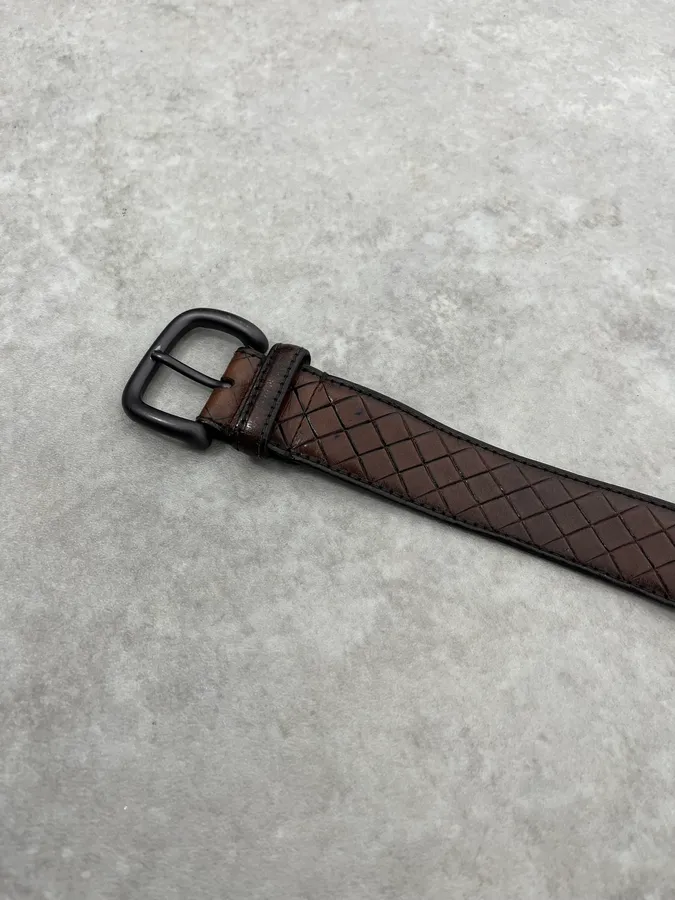 Bottega Veneta Brown Woven Leather Belt - Image 6