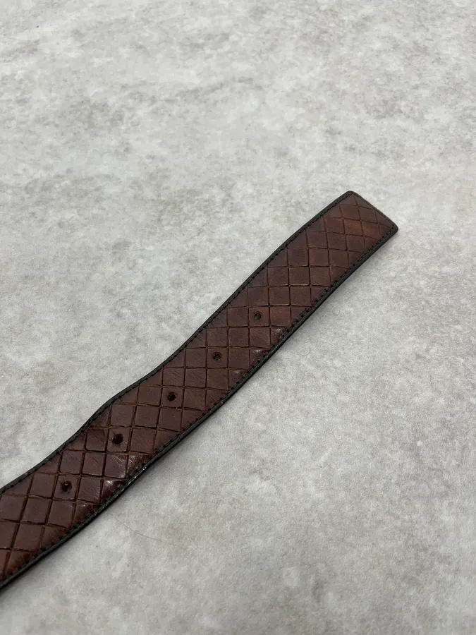 Bottega Veneta Brown Woven Leather Belt - Image 7