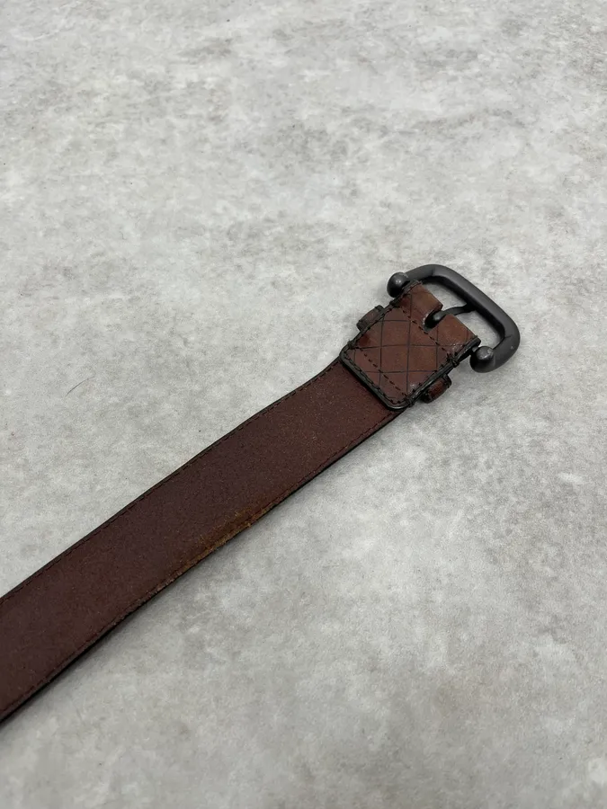 Bottega Veneta Brown Woven Leather Belt - Image 8