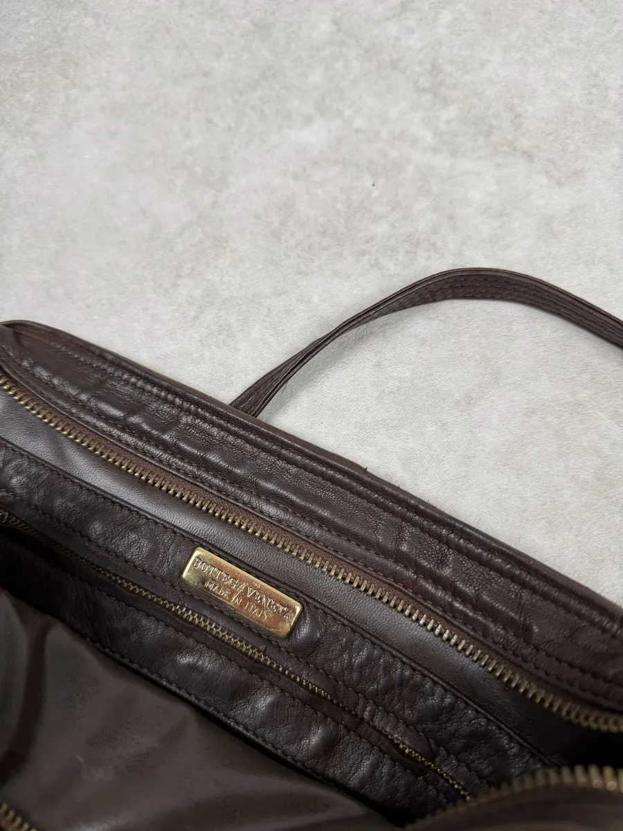 Bottega Veneta Brown Woven Leather Shoulder Bag - Image 10